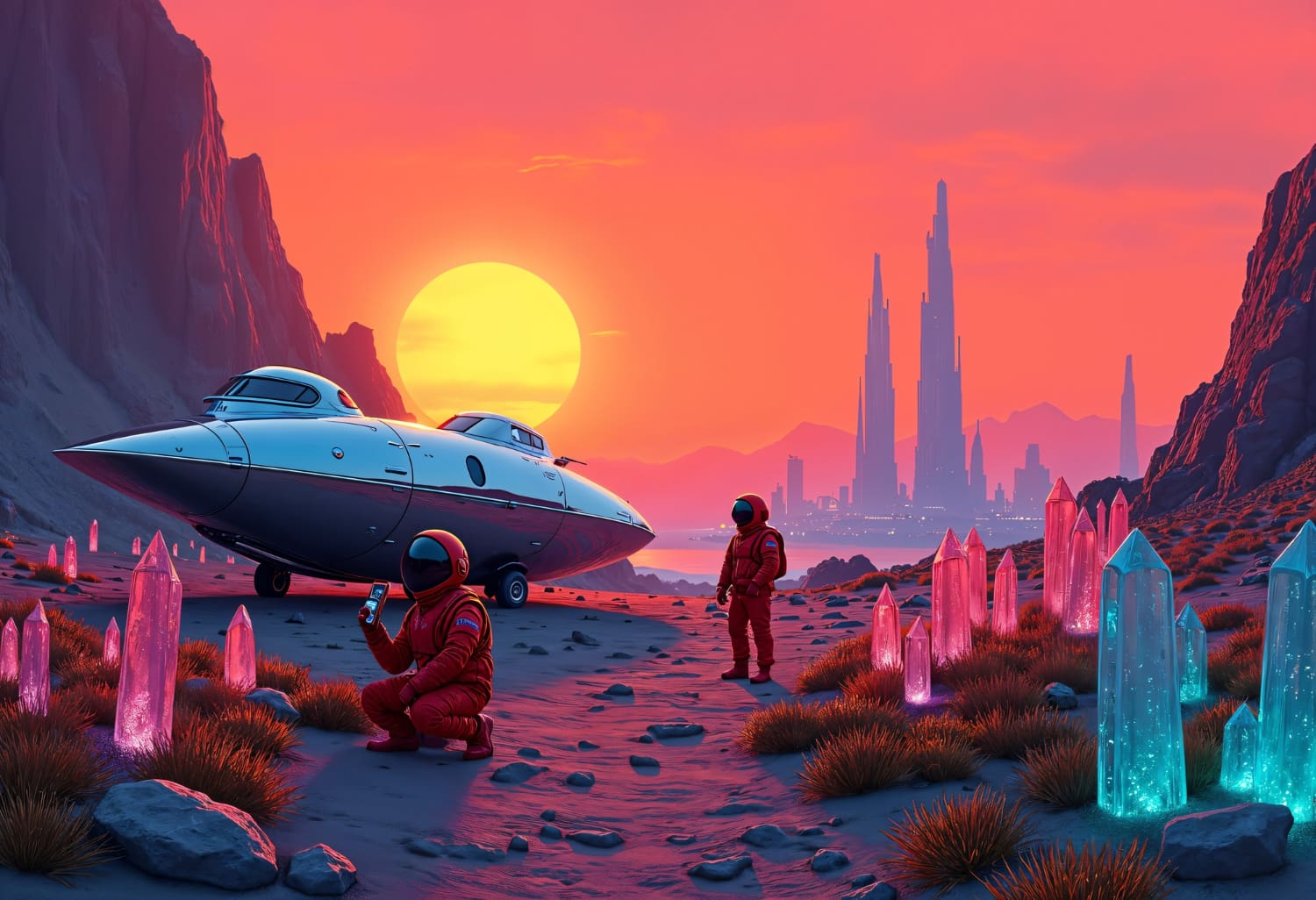 Discovering Alien Crystal Fields Beneath a Distant Sunset