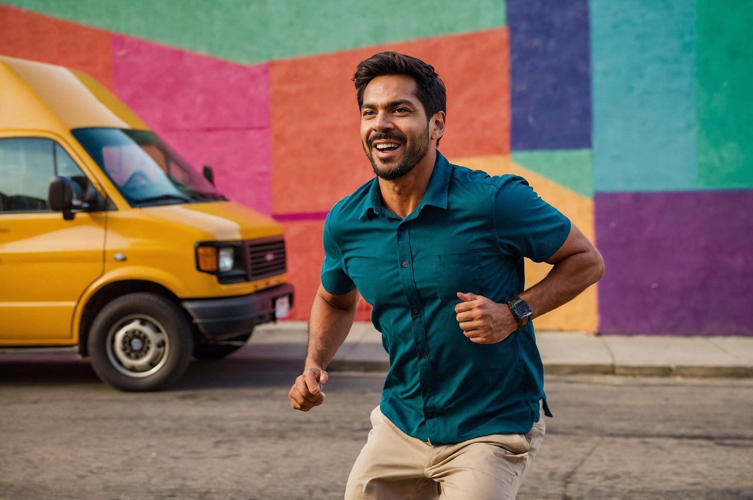 Running Free Along Vibrant Walls of Painted Joy