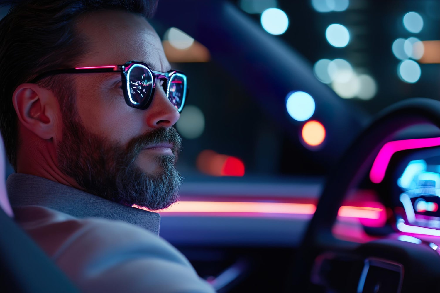 Neon Dreams Racing Within Tomorrow’s Futuristic Car