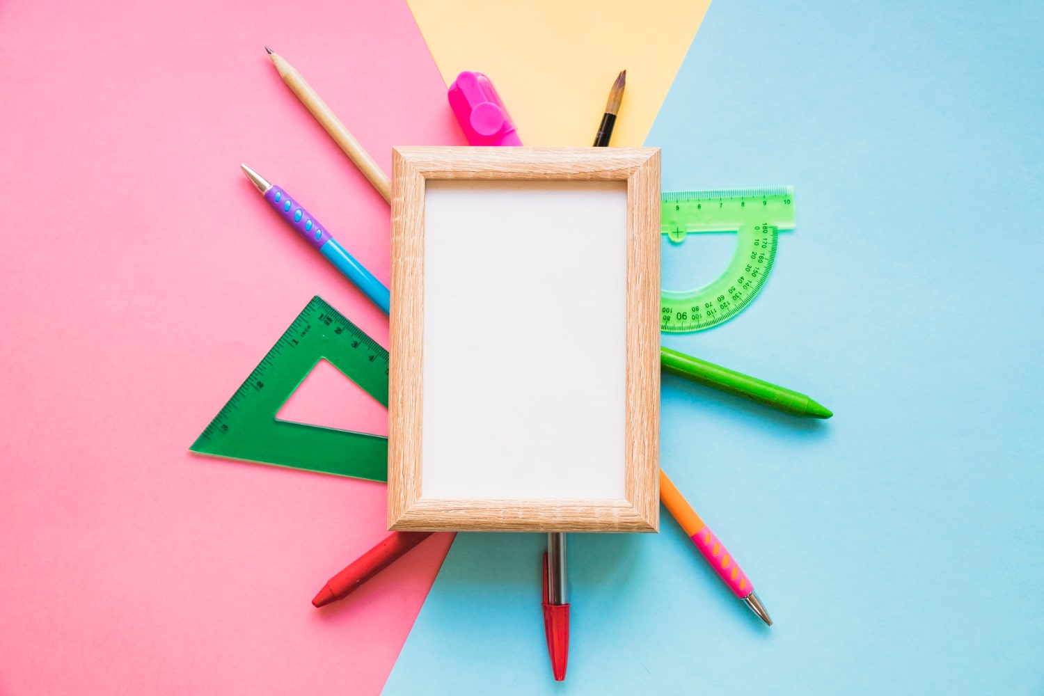 Creative Frame Design Surrounded By Stationery For Inspiring Workspaces